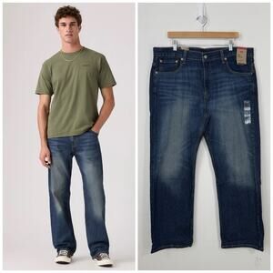 NWT Levi’s 569 Loose Straight Jeans Men's Size 38x32 Blue Dark Wash